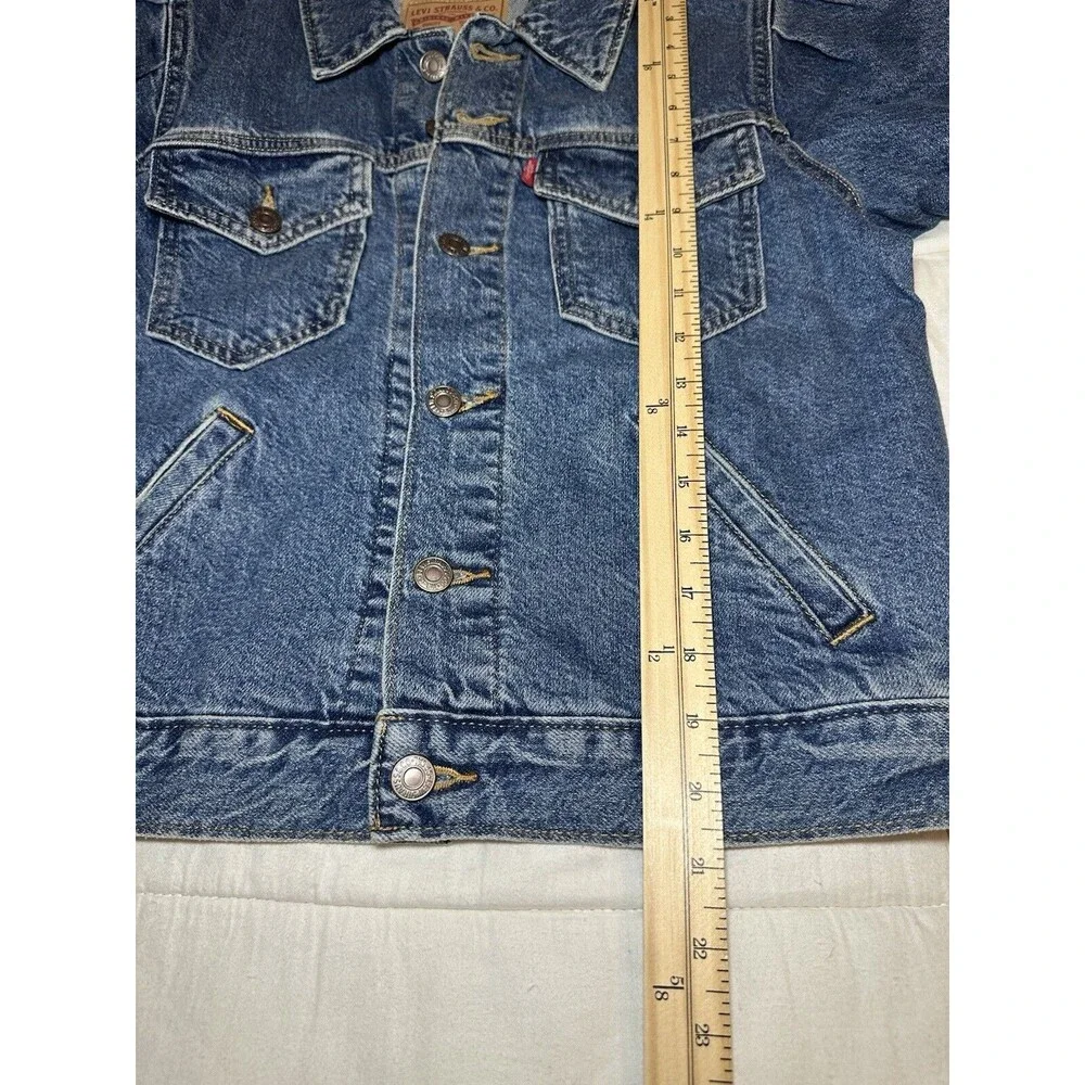 Levi's Original Puff Sleeve Jean Denim‎ Jacket Pockets Women's SMALL